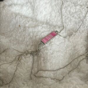 Elegant Pink and Silver Necklace